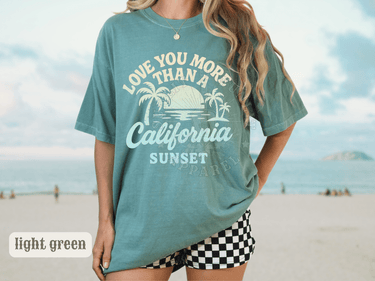 California Sunset Retro Beach Shirt - Comfort Colors Tee - Sunlit Funlit | Graphic Tees for Country Concert Addicts